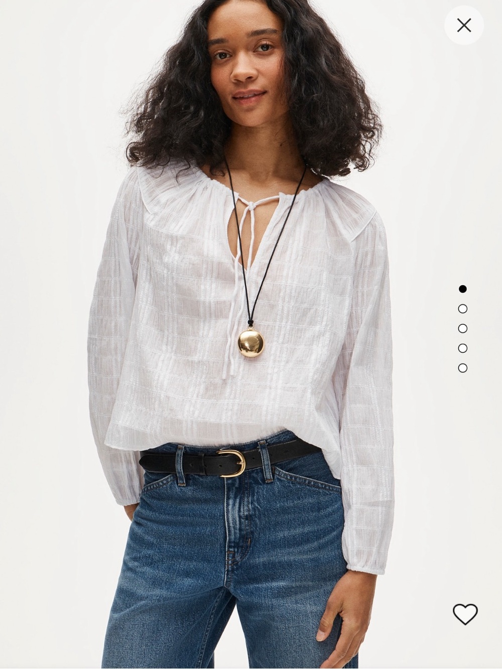 J.Crew Tie-Front Popover Top in Seersucker